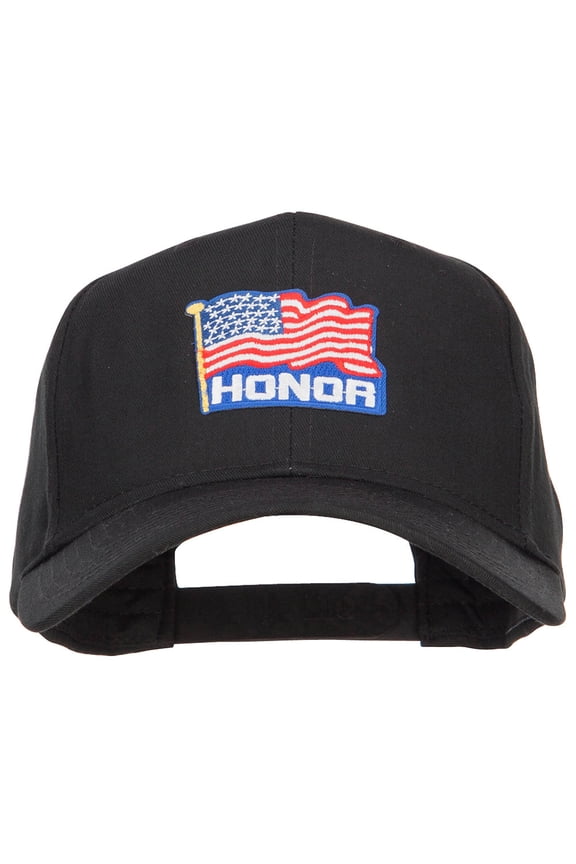 Honor American Flag Patched Twill Cap - Black OSFM