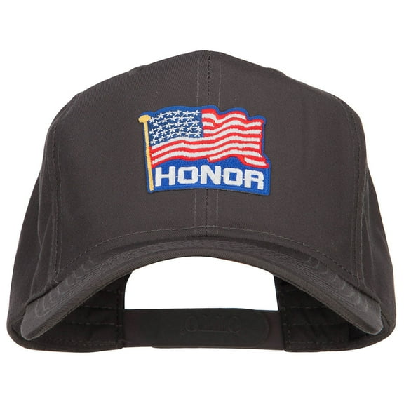 Honor American Flag Patched Twill Cap - Charcoal Grey OSFM