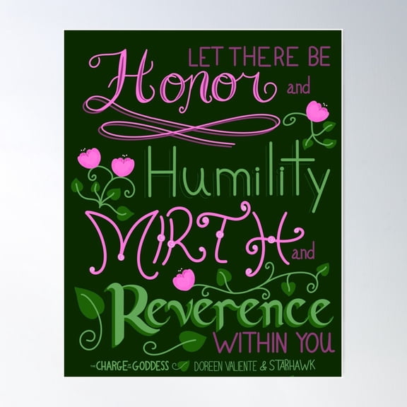 Honor And Humility, Mirth And Reverence Poster Wall Art, Modern Wall Decor For Living Room Bedroom, 16x24 UNFRAMED