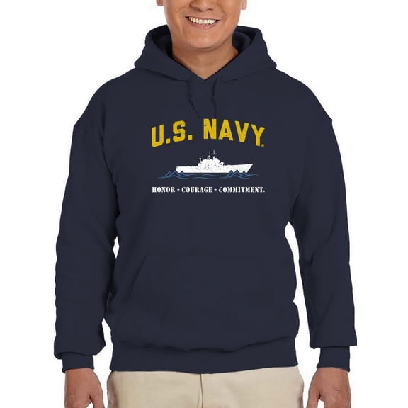 Honor. Courage. Commitment. Hoodie Men -Navy Designs, Male 4X-Large