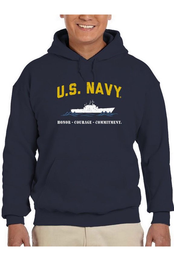 Honor. Courage. Commitment. Hoodie Men -Navy Designs, Male Large
