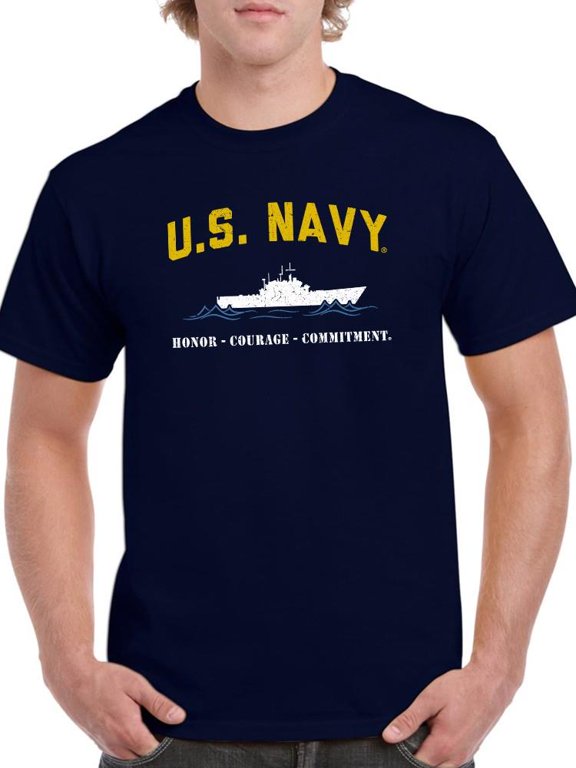 Honor. Courage. Commitment. T-Shirt Men -Navy Designs, Male Small