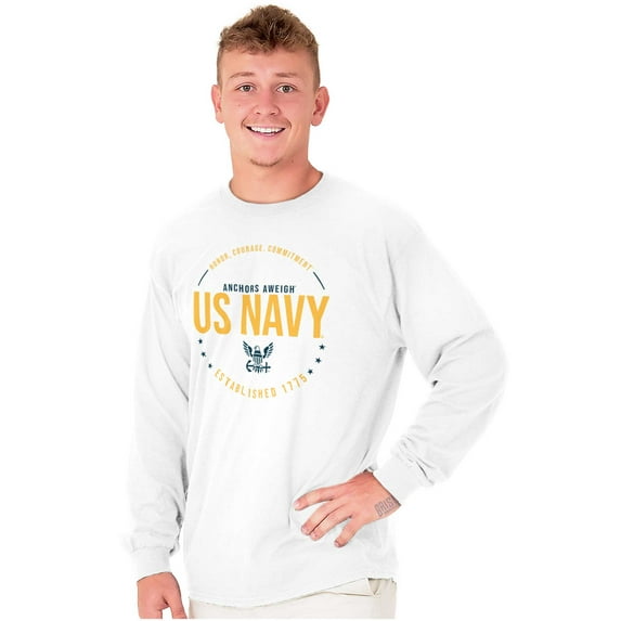 Honor Courage Commitment US Navy Long Sleeve TShirt Men Women Brisco Brands 3X