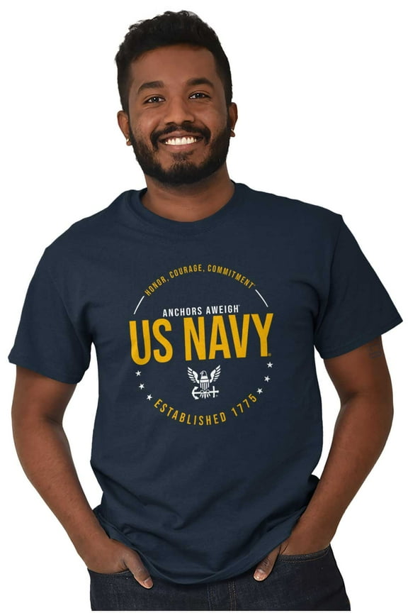 Honor Courage Commitment US Navy Men's Graphic T Shirt Tees Brisco Brands L