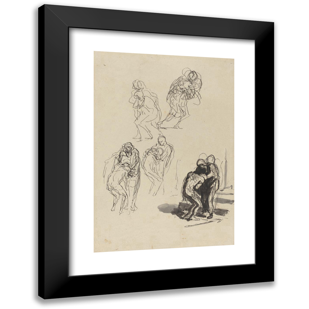 Honoré Daumier 11x14 Black Modern Framed Museum Art Print Titled - The Prodigal Son IIi