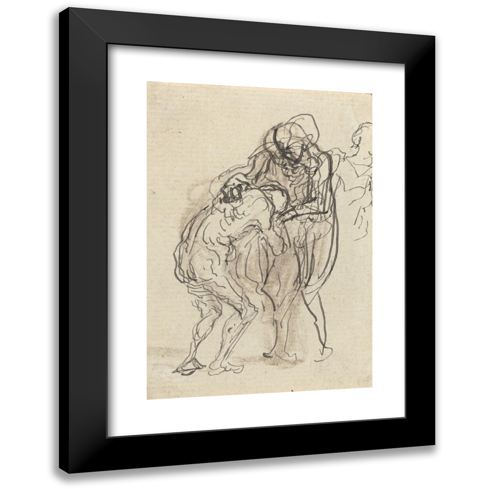 Honoré Daumier 11x14 Black Modern Framed Museum Art Print Titled - The Prodigal Son Iv