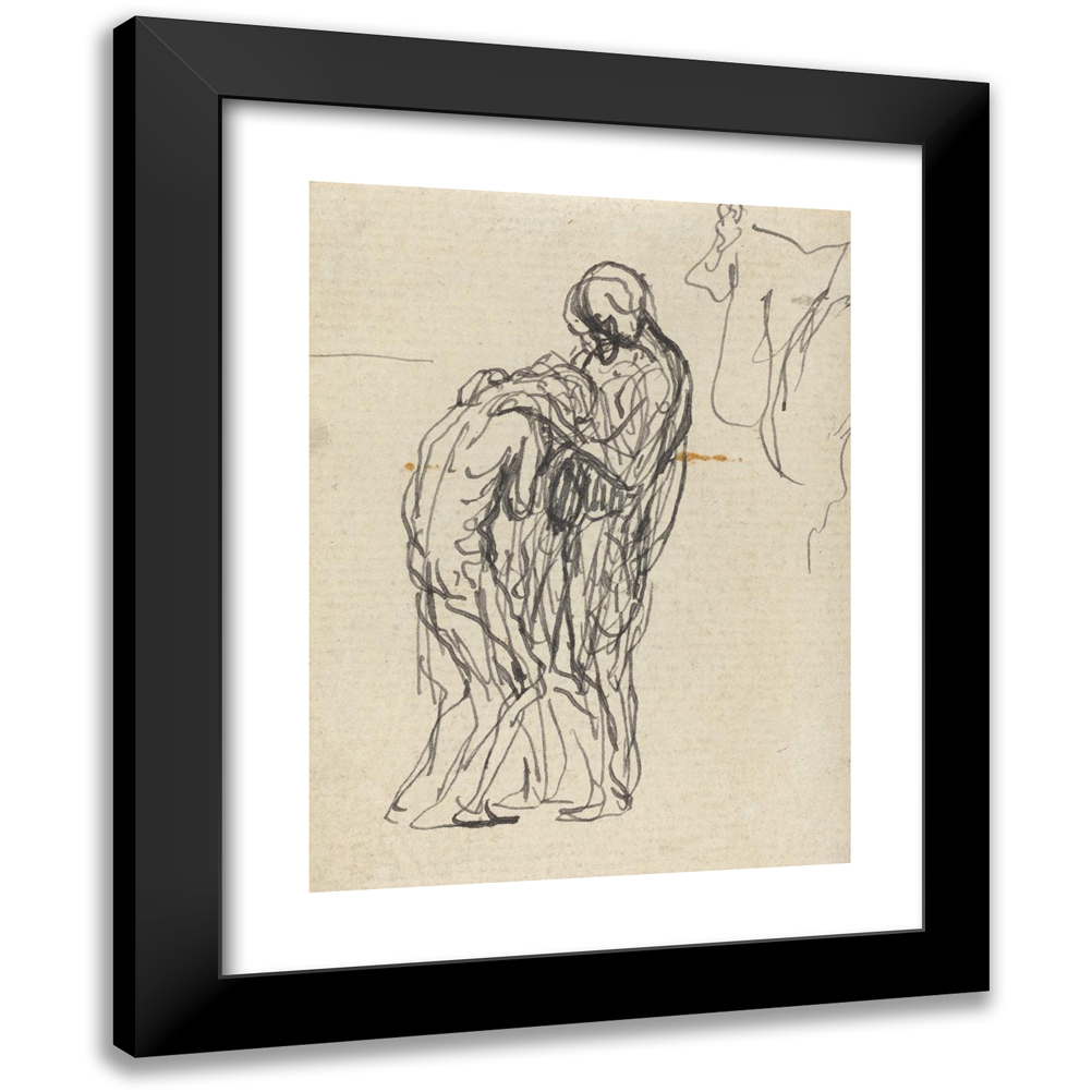 Honoré Daumier 11x14 Black Modern Framed Museum Art Print Titled - The Prodigal Son Vi