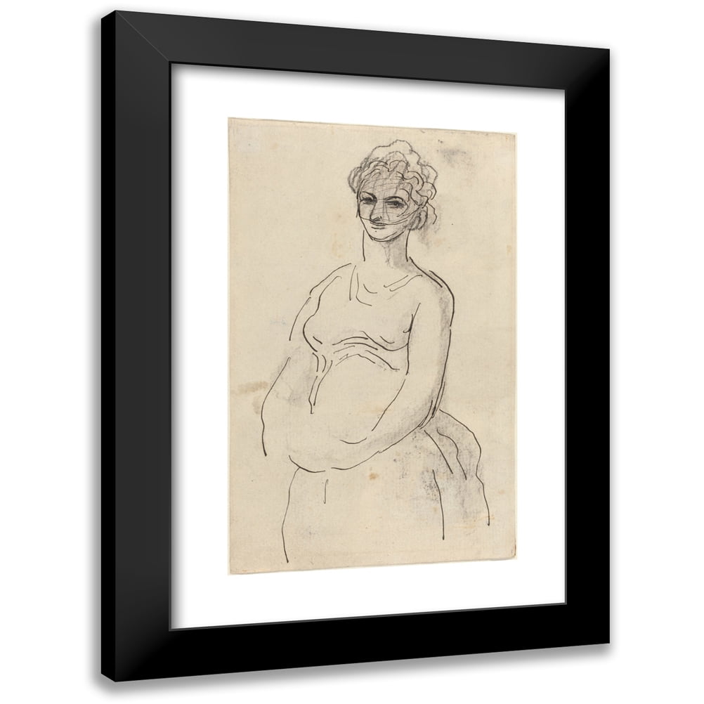 Honoré Daumier 11x14 Black Modern Framed Museum Art Print Titled - Woman with Veil