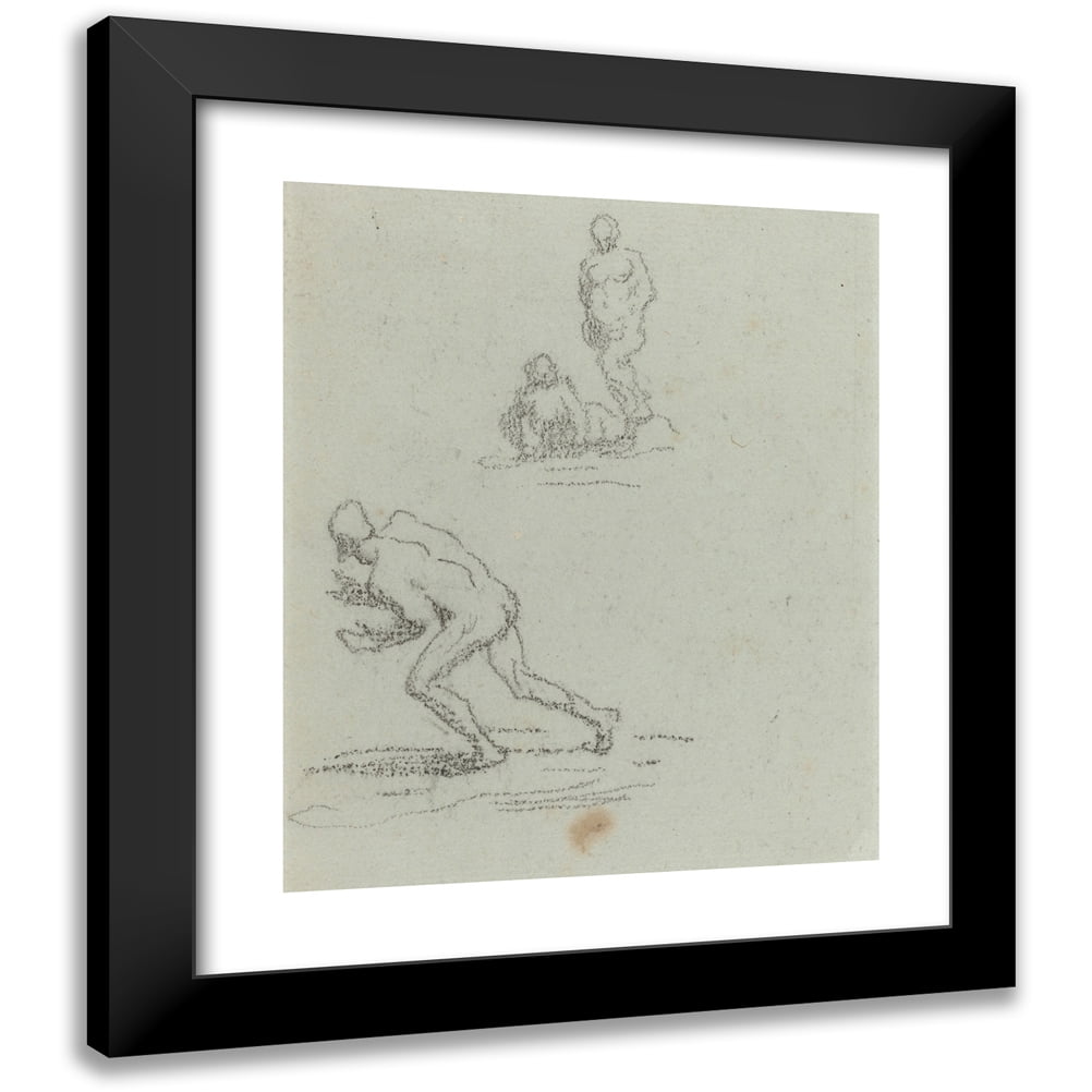 Honoré Daumier 12x14 Black Modern Framed Museum Art Print Titled - Bathers