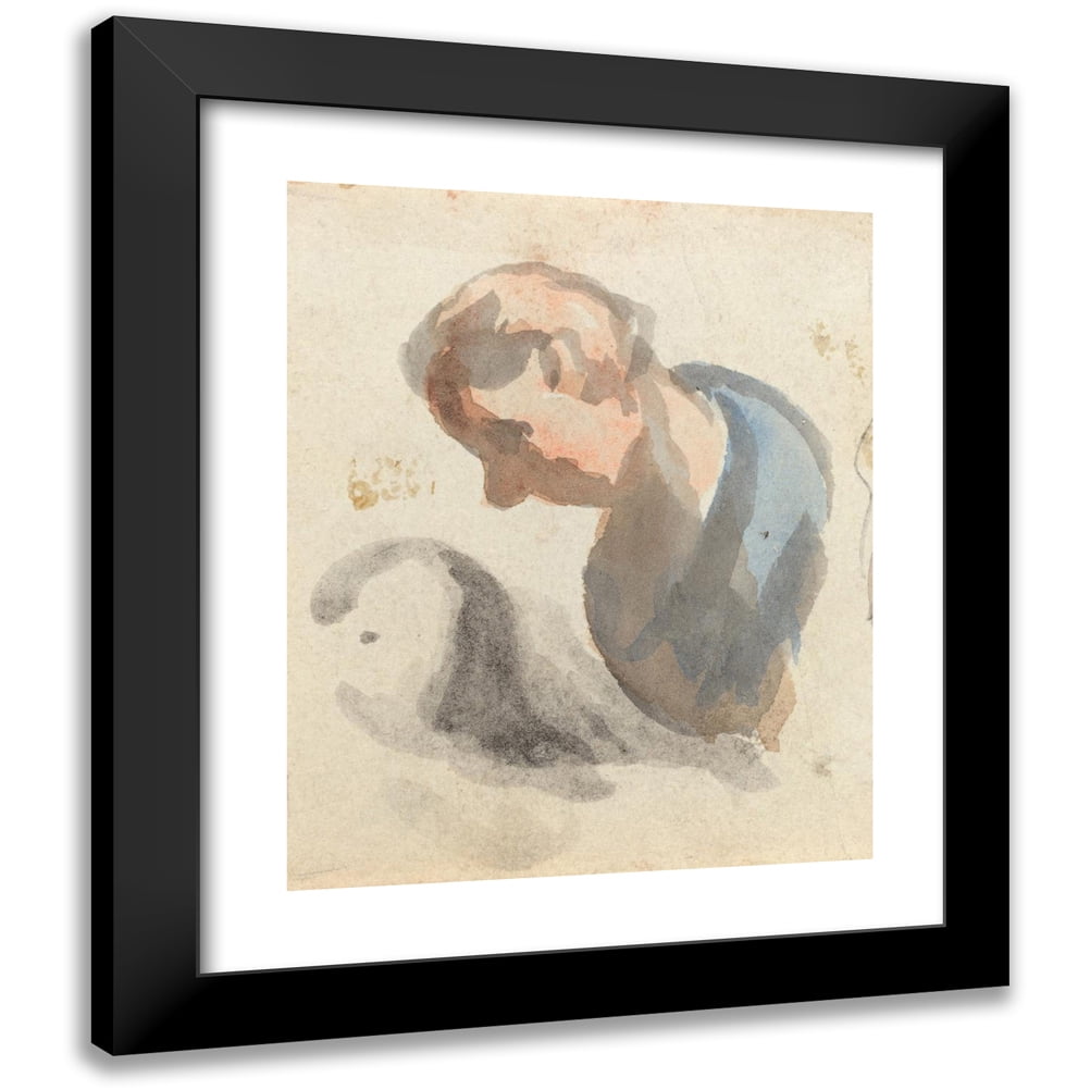 Honoré Daumier 12x14 Black Modern Framed Museum Art Print Titled - Head of a Man Vii