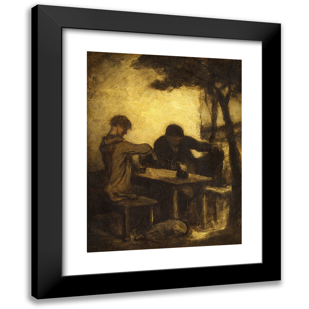 Honoré Daumier 12x14 Black Modern Framed Museum Art Print Titled - The Drinkers (By 1861)