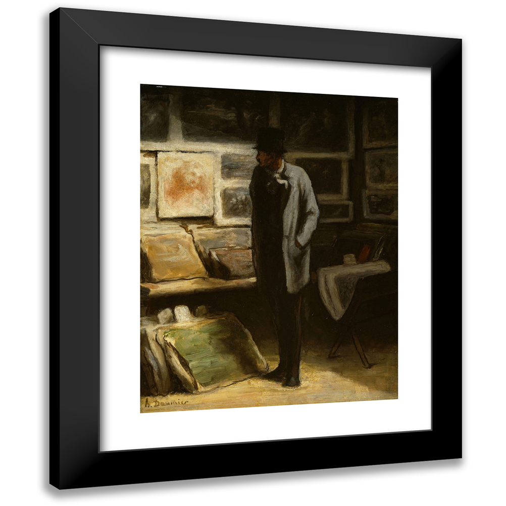 Honoré Daumier 12x14 Black Modern Framed Museum Art Print Titled - The Print Collector (C. 1857)