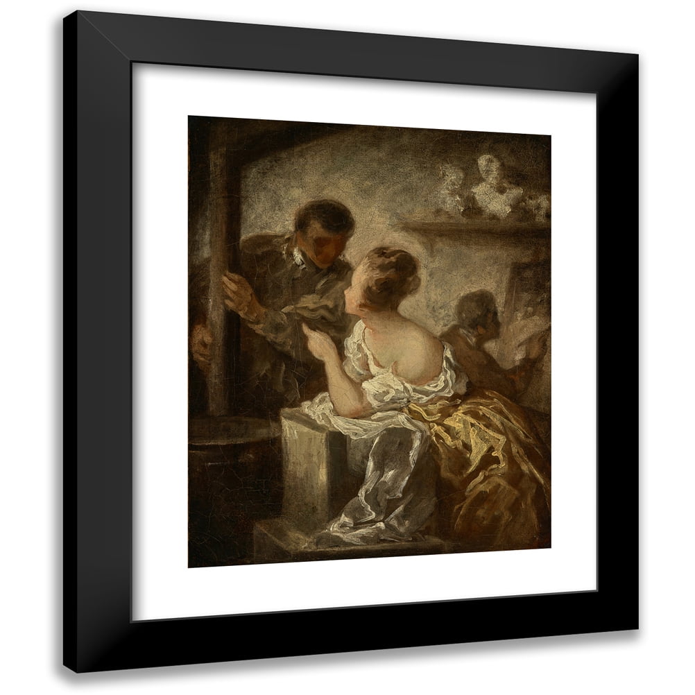 Honoré Daumier 12x14 Black Modern Framed Museum Art Print Titled - The Studio (1870)