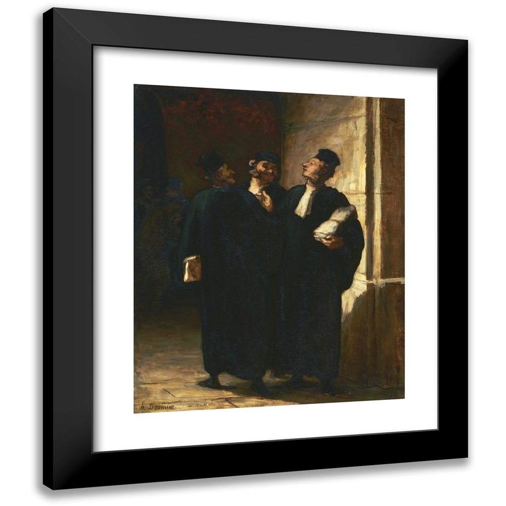 Honoré Daumier 12x14 Black Modern Framed Museum Art Print Titled - Three Lawyers
