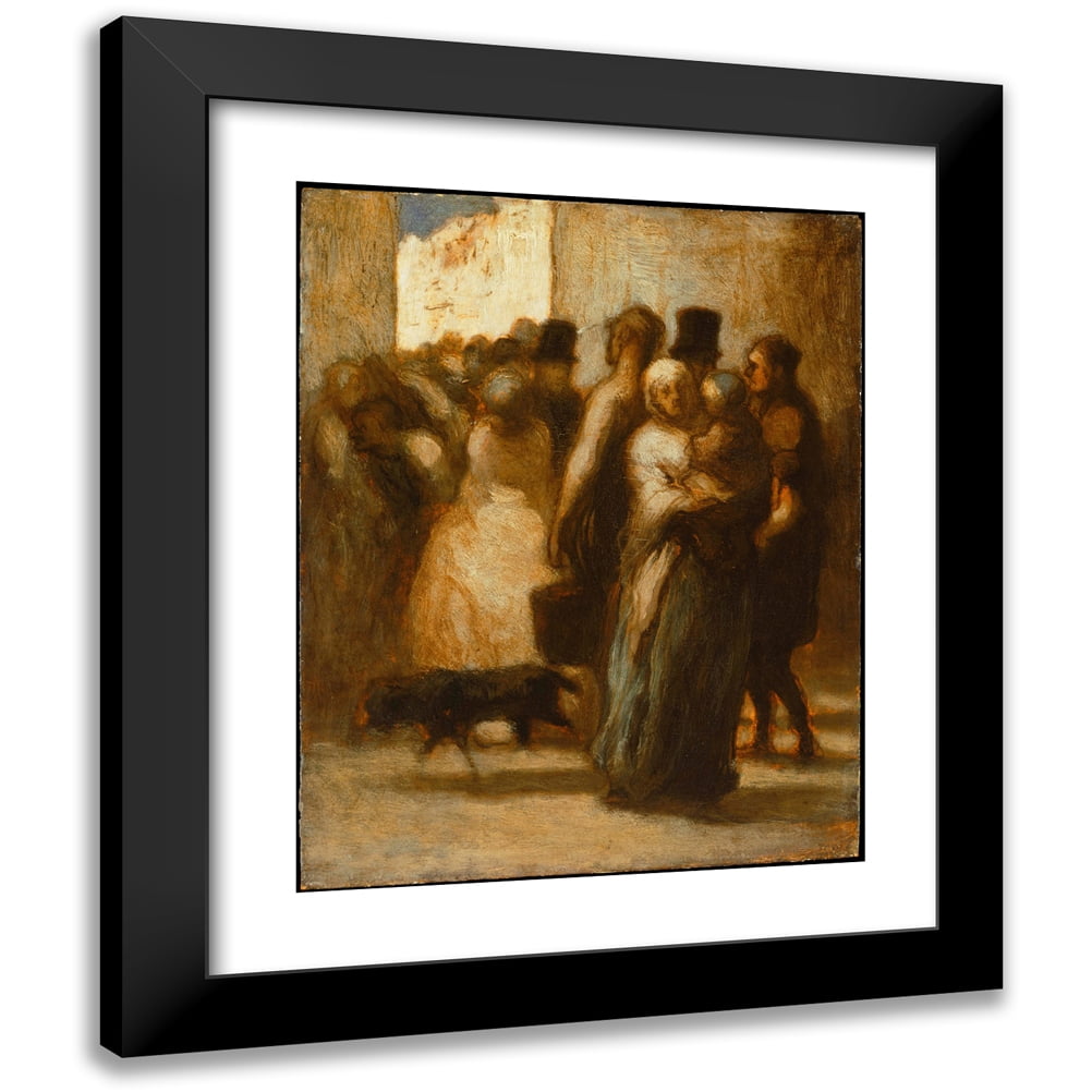Honoré Daumier 12x14 Black Modern Framed Museum Art Print Titled - To the Street