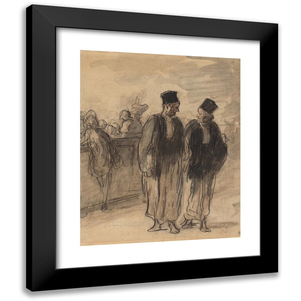 Honoré Daumier 12x14 Black Modern Framed Museum Art Print Titled - Two Lawyers