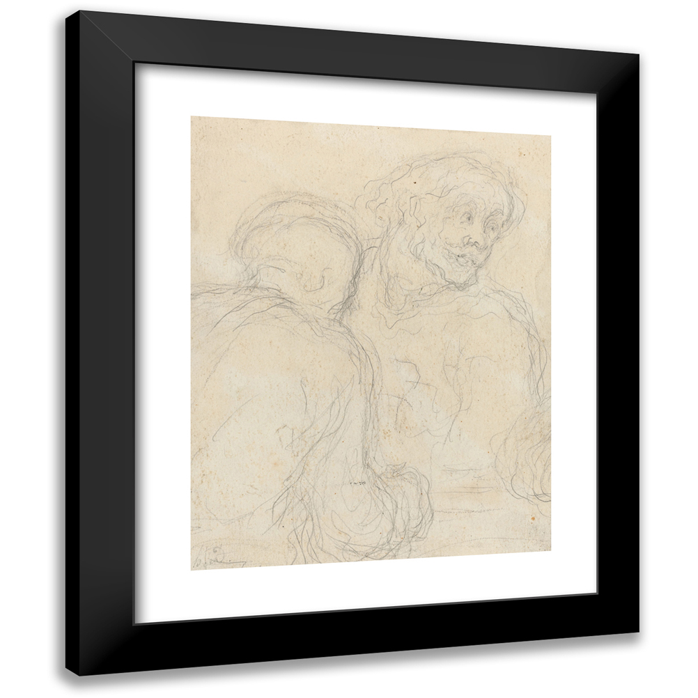 Honoré Daumier 12x14 Black Modern Framed Museum Art Print Titled - Two Men