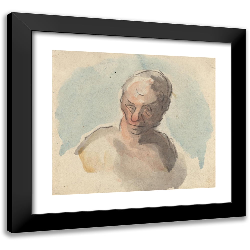 Honoré Daumier 13x12 Black Modern Framed Museum Art Print Titled - Head of a Man V