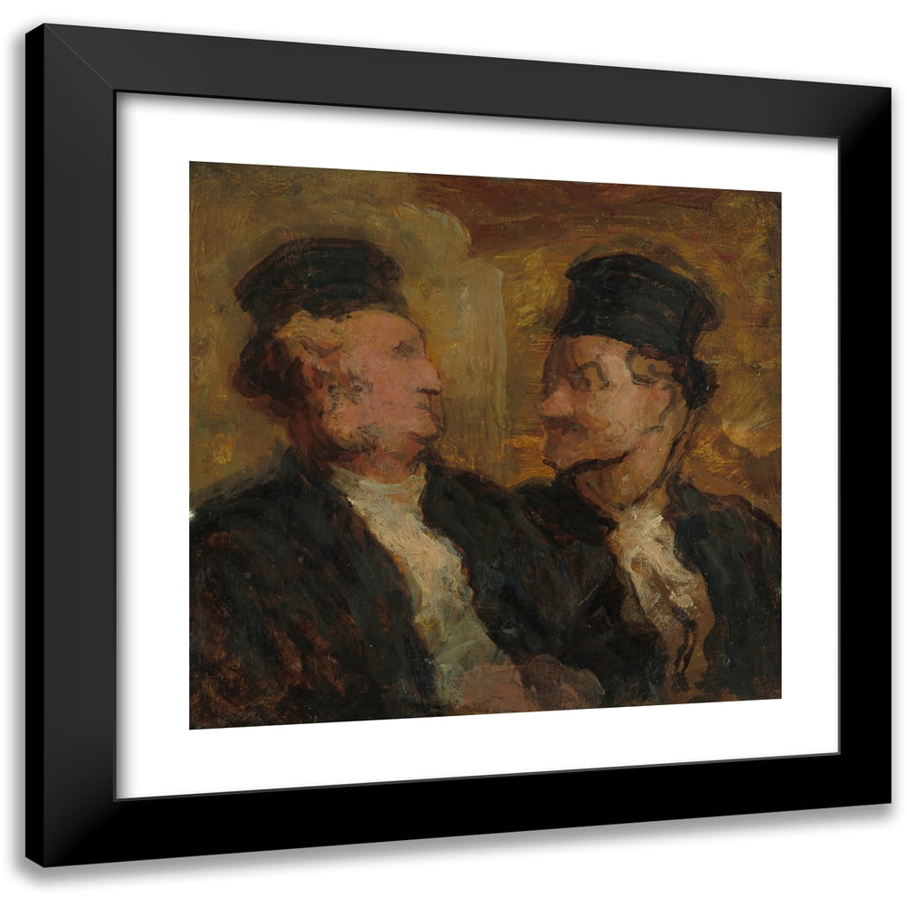 Honoré Daumier 13x12 Black Modern Framed Museum Art Print Titled - Two Lawyers (C. 1860)