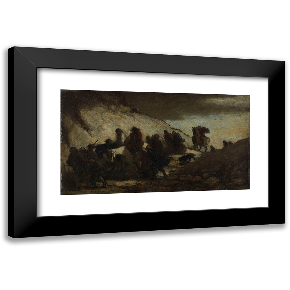 Honoré Daumier 14x10 Black Modern Framed Museum Art Print Titled - Emigrants (1857)