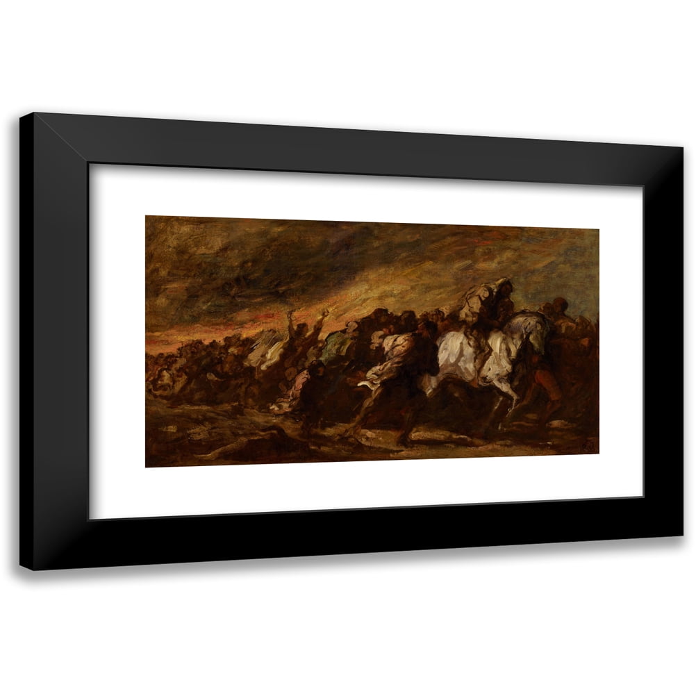 Honoré Daumier 14x10 Black Modern Framed Museum Art Print Titled - The Fugitives (C. 1868)