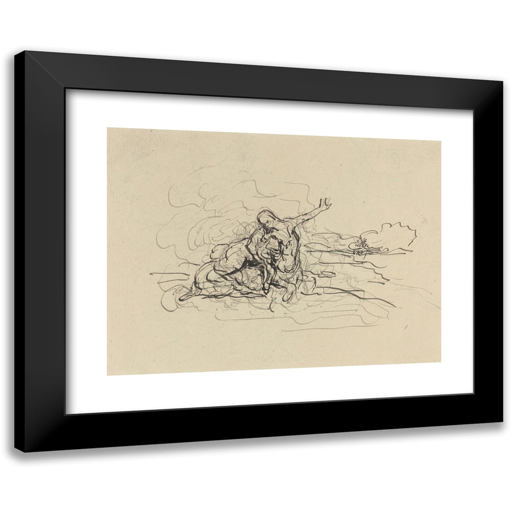 Honoré Daumier 14x11 Black Modern Framed Museum Art Print Titled - Centaur Carrying off a Woman
