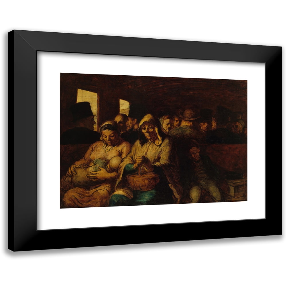 Honoré Daumier 14x11 Black Modern Framed Museum Art Print Titled - The Third-Class Carriage