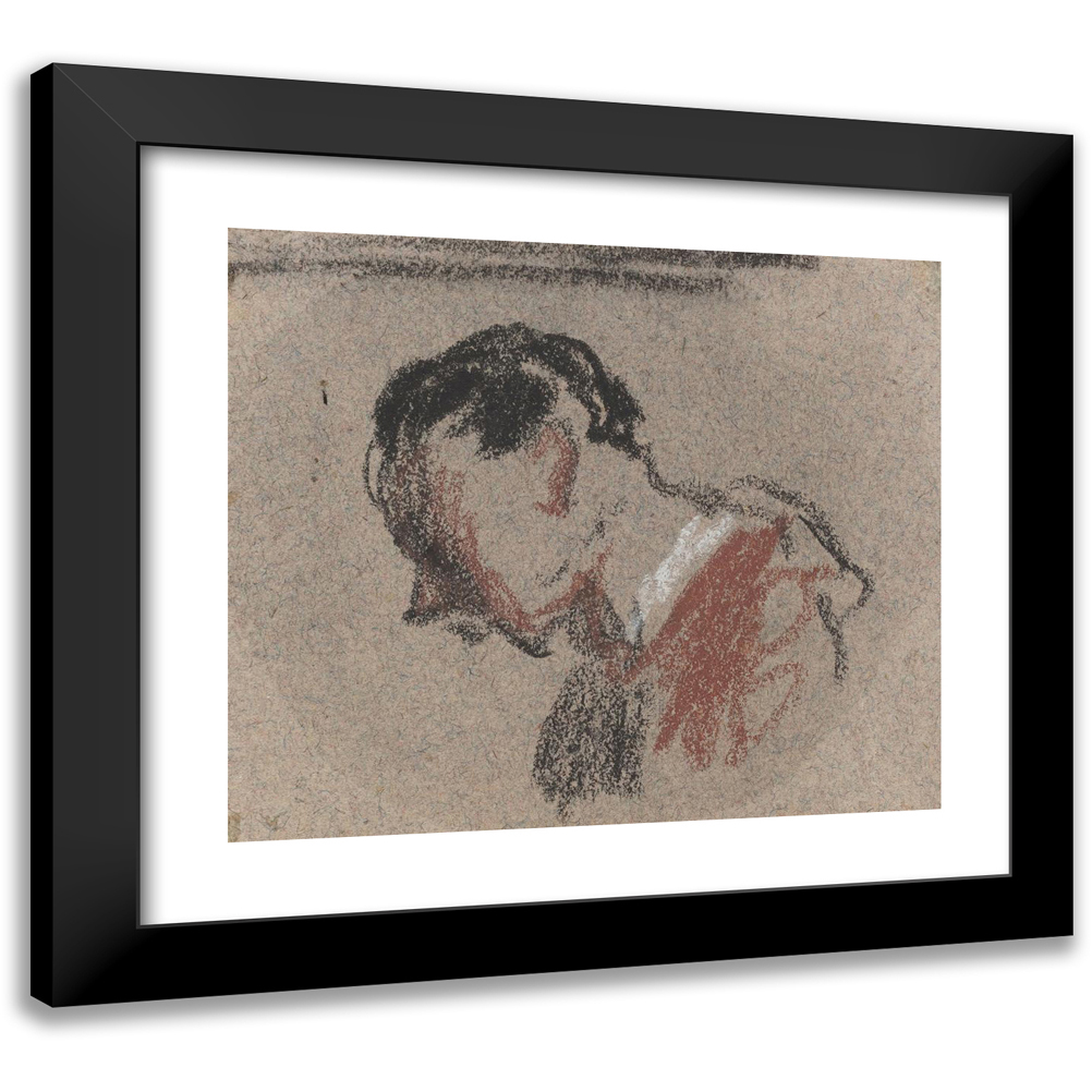 Honoré Daumier 14x12 Black Modern Framed Museum Art Print Titled - Head of a Man II