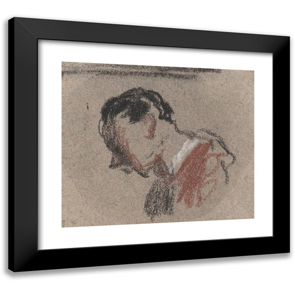 Honoré Daumier 14x12 Black Modern Framed Museum Art Print Titled - Head of a Man II