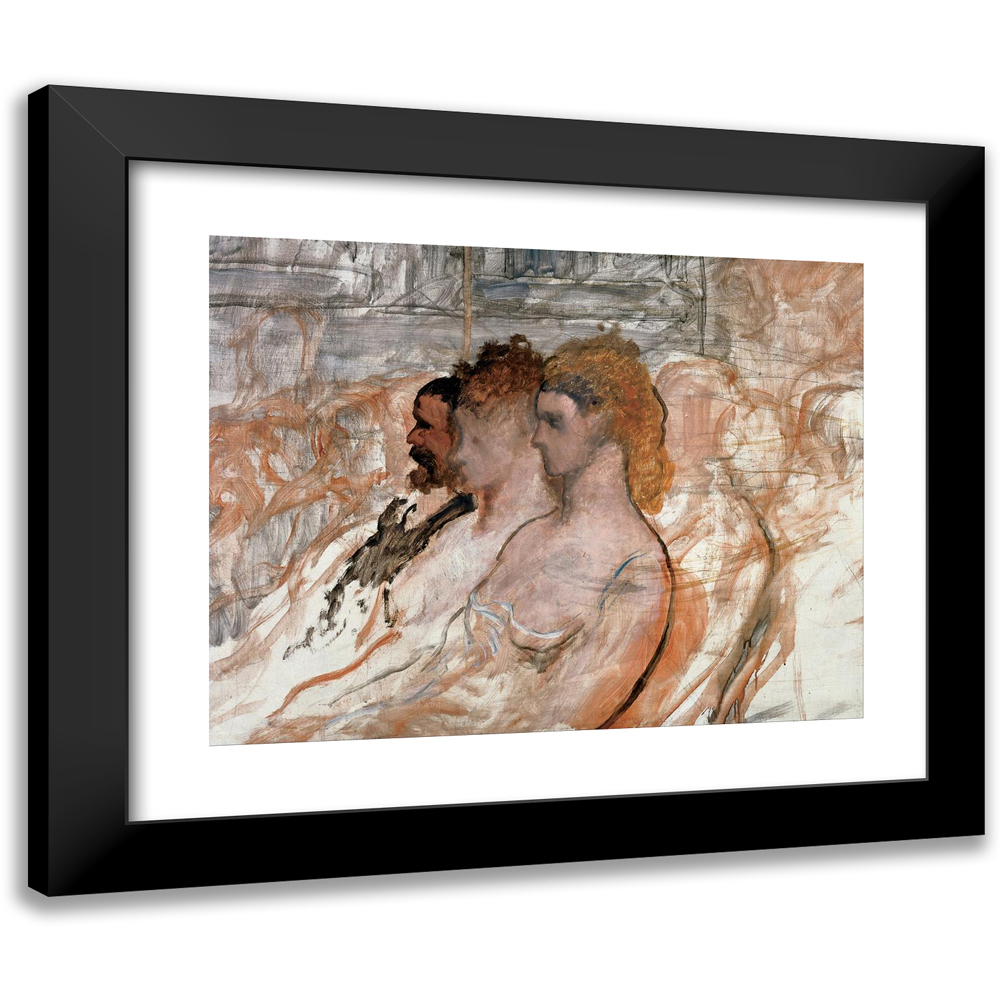 Honoré Daumier 14x12 Black Modern Framed Museum Art Print Titled - Orchestra Stalls (C.1865)