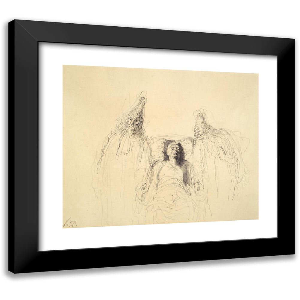 Honoré Daumier 14x12 Black Modern Framed Museum Art Print Titled - The Imaginary&nbsp;Invalid
