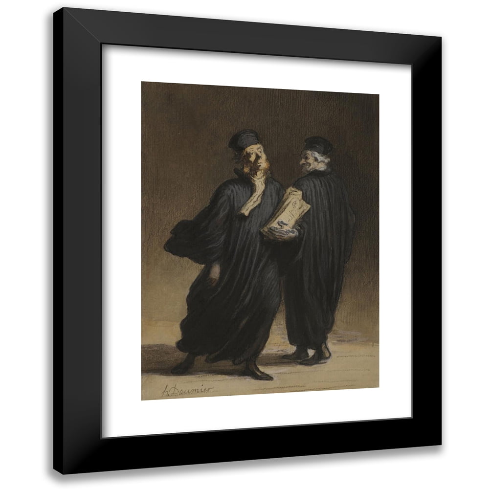 Honoré Daumier 14x18 Black Modern Framed Museum Art Print Titled - Lawyers (ca 1862)
