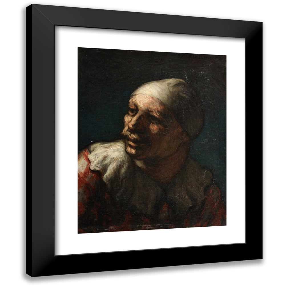 Honoré Daumier 15x18 Black Modern Framed Museum Art Print Titled - Head of Pasquin (1862-1863)