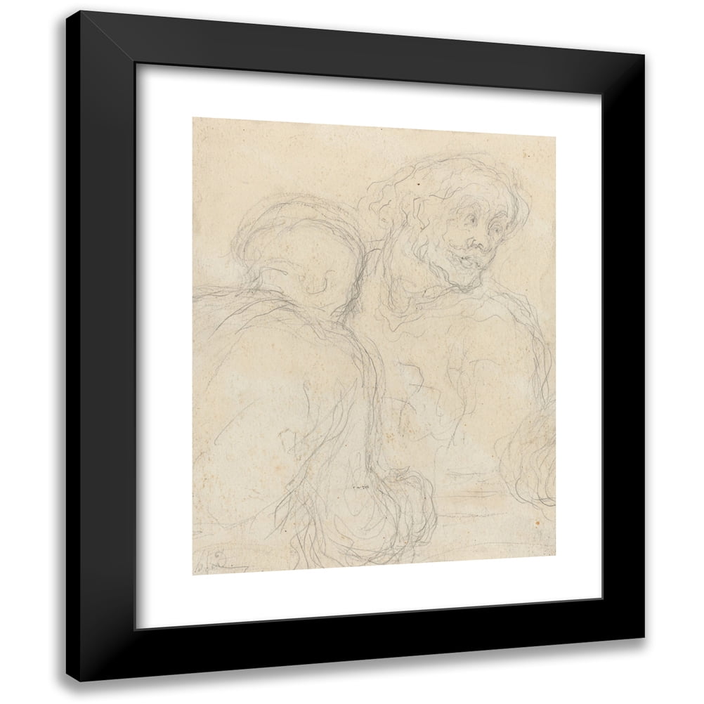 Honoré Daumier 15x18 Black Modern Framed Museum Art Print Titled - Two Men
