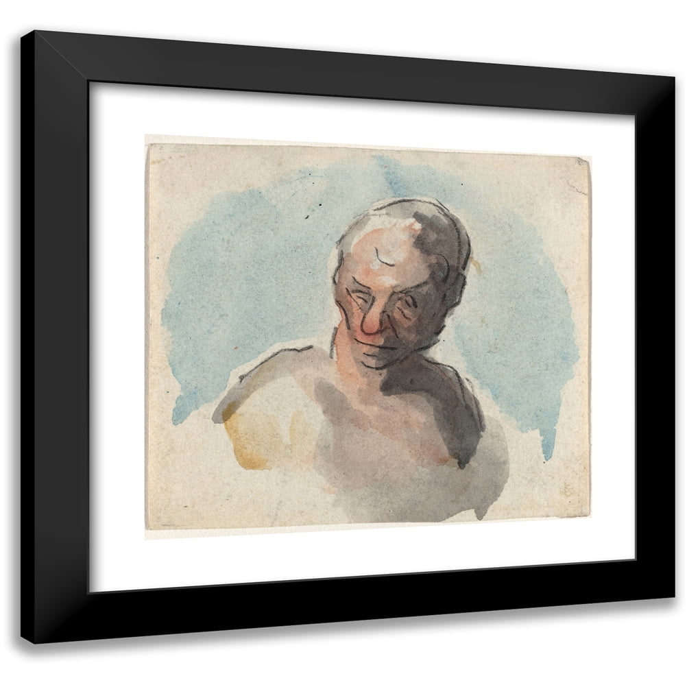 Honoré Daumier 16x15 Black Modern Framed Museum Art Print Titled - Head of a Man