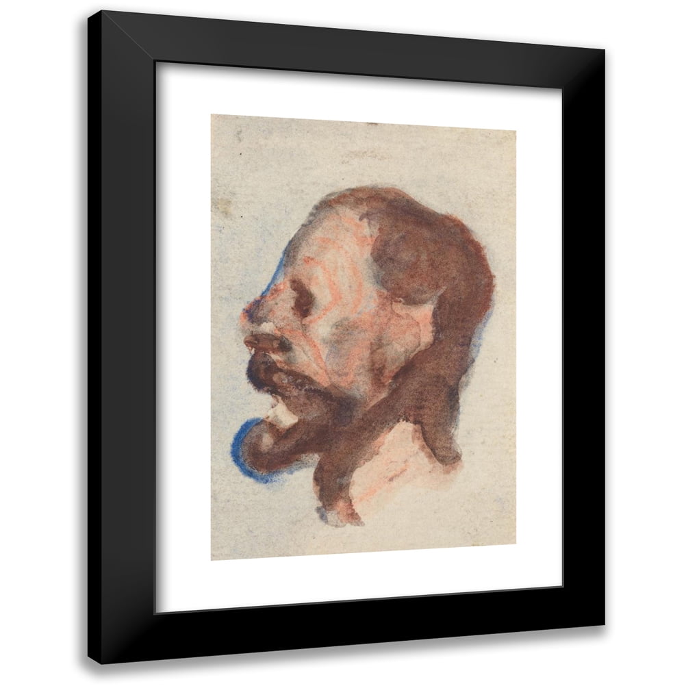 Honoré Daumier 17x24 Black Modern Framed Museum Art Print Titled - Head of a Man Iv