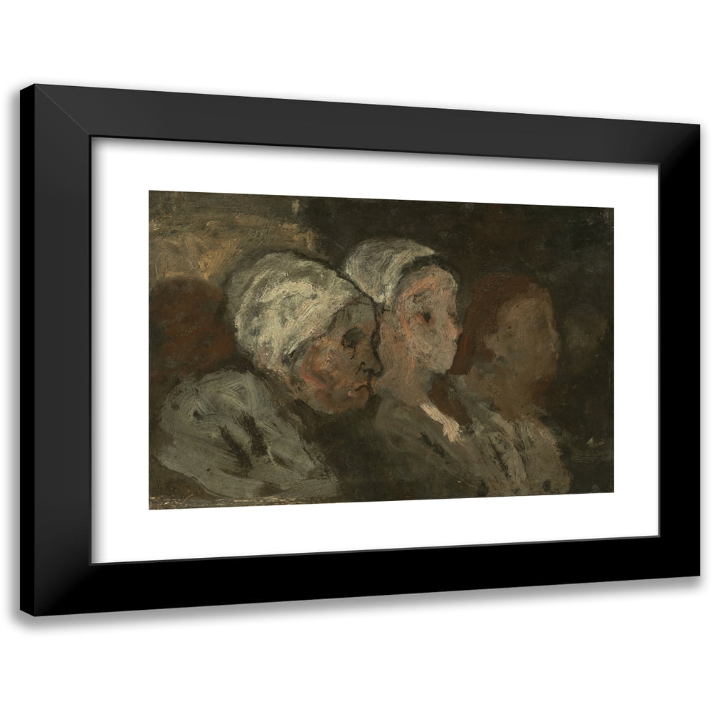 Honoré Daumier 18x14 Black Modern Framed Museum Art Print Titled - In Church (1855-1857)