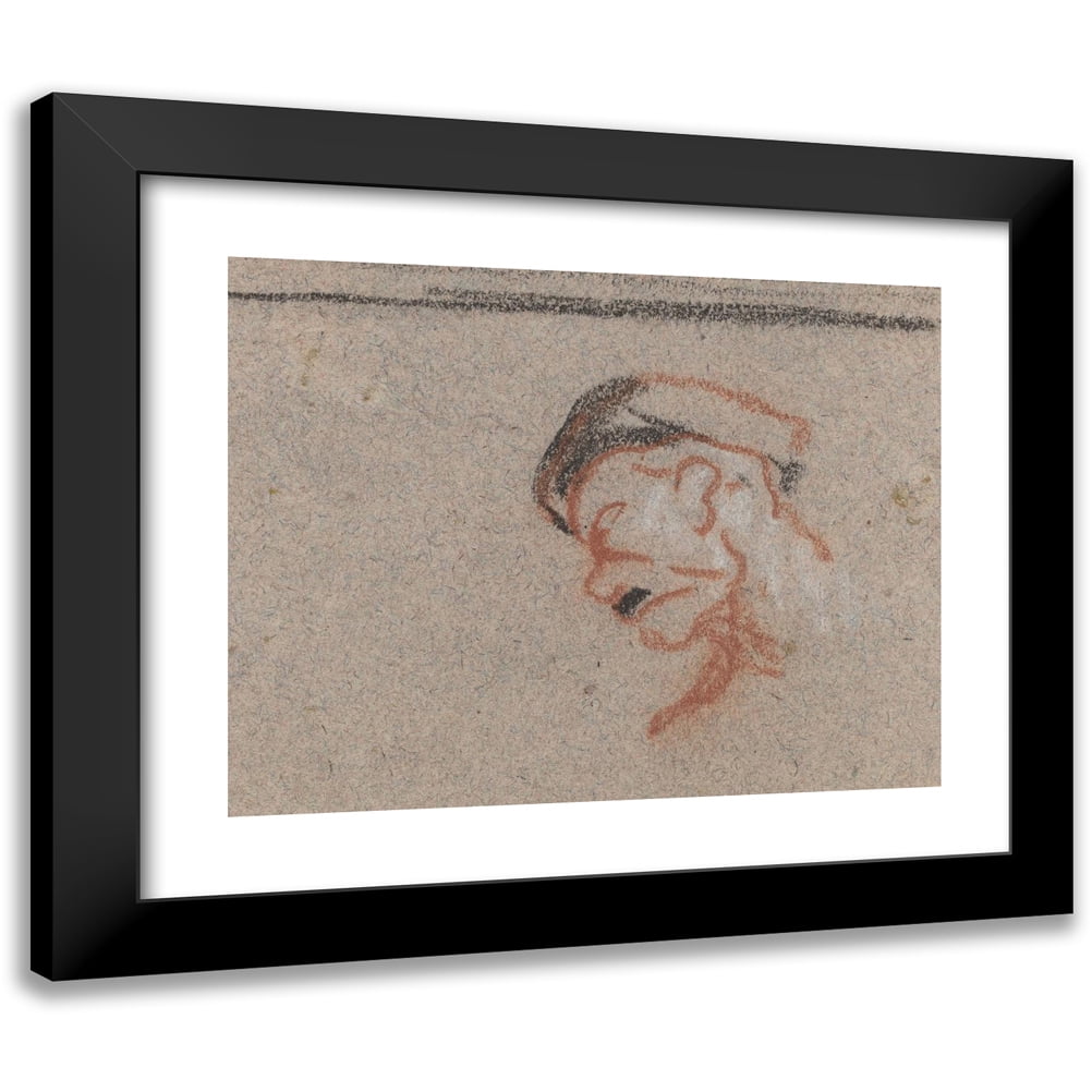 Honoré Daumier 18x15 Black Modern Framed Museum Art Print Titled - Head of a Man IIi