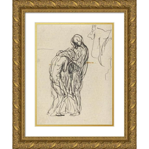 Honoré Daumier 19x24 Gold Ornate Framed and Double Matted Museum Art Print Titled - The Prodigal Son Vi