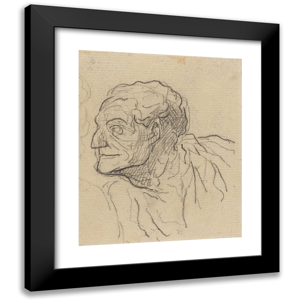 Honoré Daumier 20x24 Black Modern Framed Museum Art Print Titled - Study of a Man