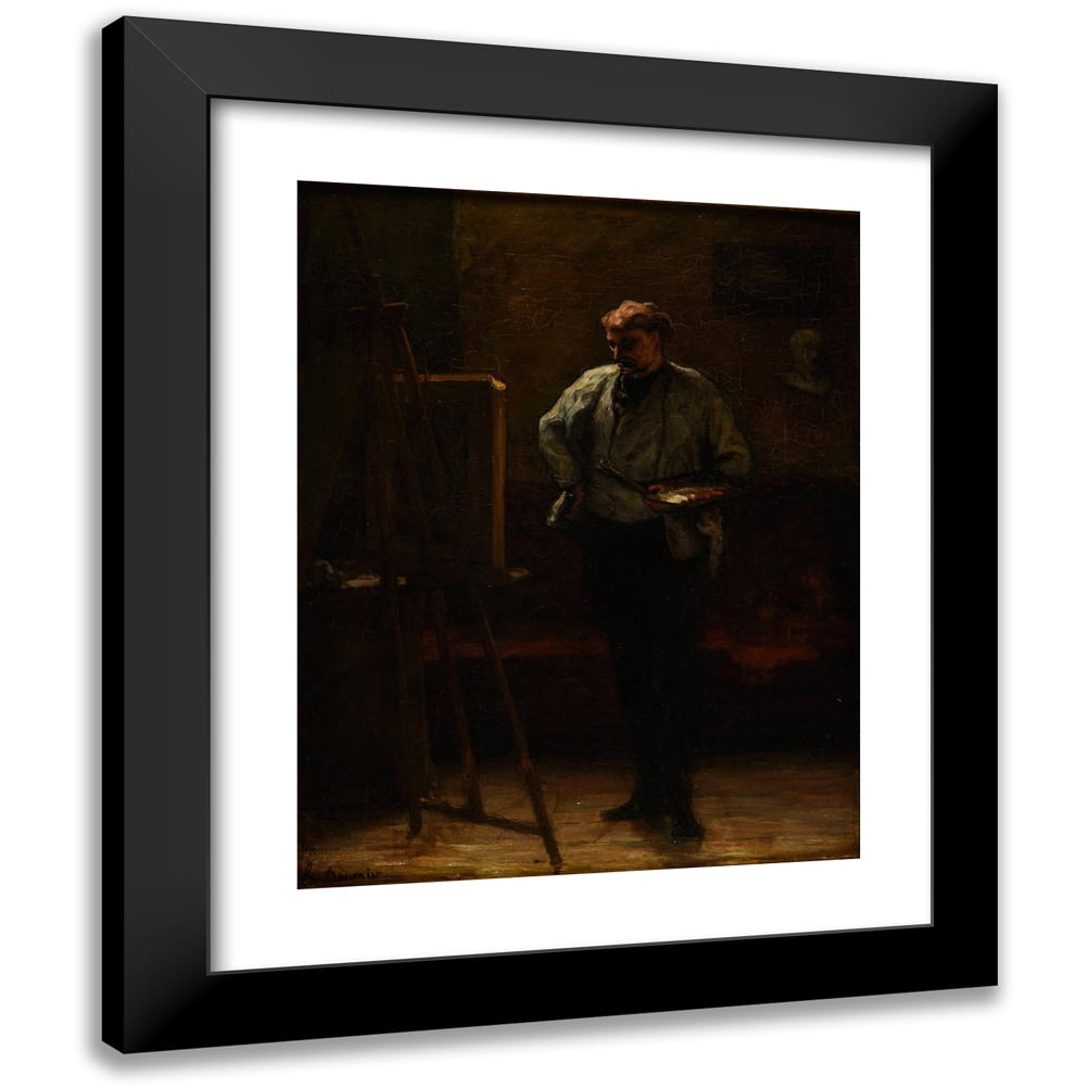 Honoré Daumier 20x24 Black Modern Framed Museum Art Print Titled - The Painter (ca 1867)