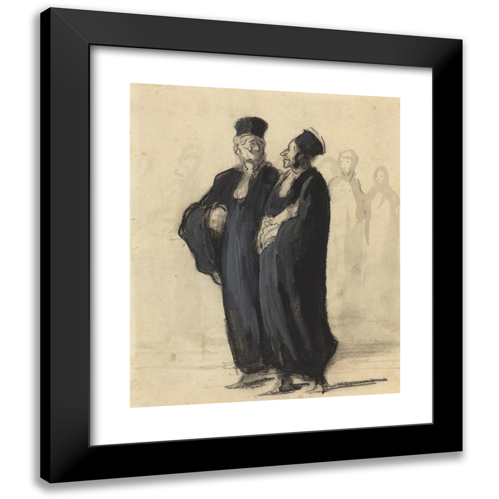 Honoré Daumier 20x24 Black Modern Framed Museum Art Print Titled - Two Lawyers II