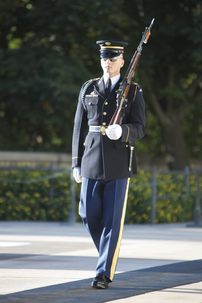 Honor Guard at the Tomb of the Unknowns Arlington National Cemetery Canvas Art - Terry MooreStocktrek Images (12 x 18)