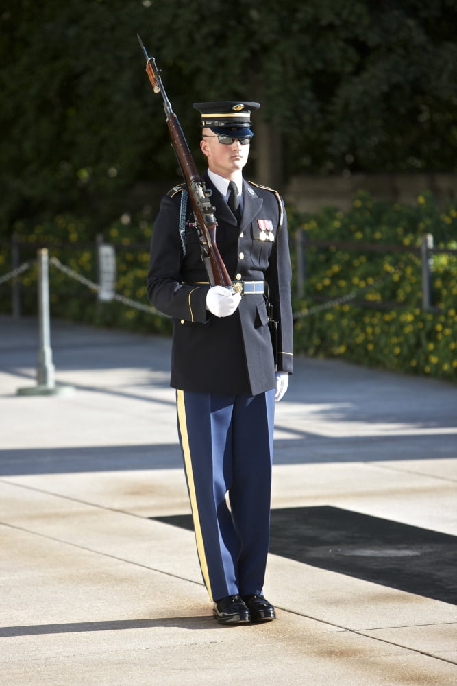 Honor Guard at the Tomb of the Unknowns Arlington National Cemetery Canvas Art - Terry MooreStocktrek Images (12 x 18)