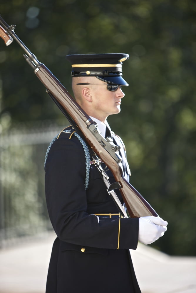 Honor Guard at the Tomb of the Unknowns Arlington National Cemetery Canvas Art - Terry MooreStocktrek Images (12 x 18)