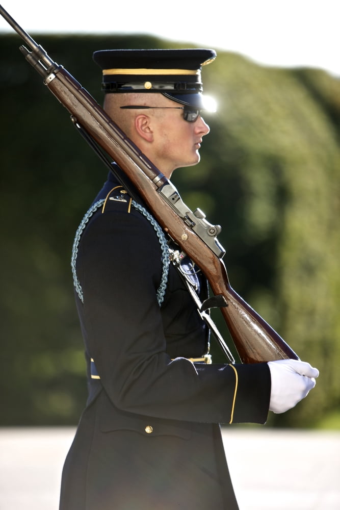 Honor Guard at the Tomb of the Unknowns Arlington National Cemetery Canvas Art - Terry MooreStocktrek Images (12 x 18)