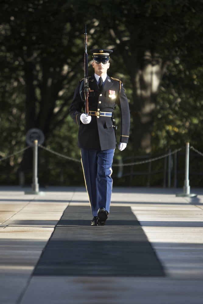 Honor Guard at the Tomb of the Unknowns Arlington National Cemetery Canvas Art - Terry MooreStocktrek Images (12 x 18)