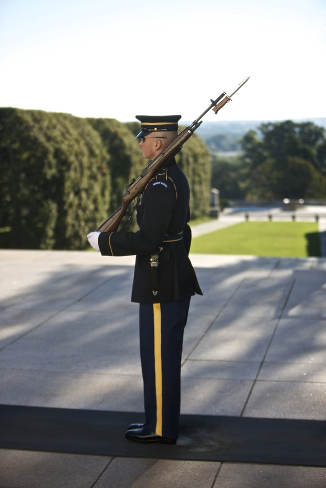 Honor Guard at the Tomb of the Unknowns Arlington National Cemetery Canvas Art - Terry MooreStocktrek Images (12 x 18)