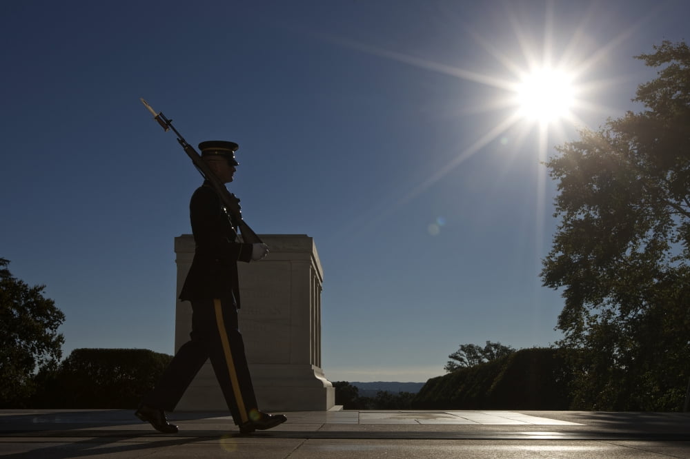Honor Guard at the Tomb of the Unknowns Arlington National Cemetery Canvas Art - Terry MooreStocktrek Images (18 x 12)