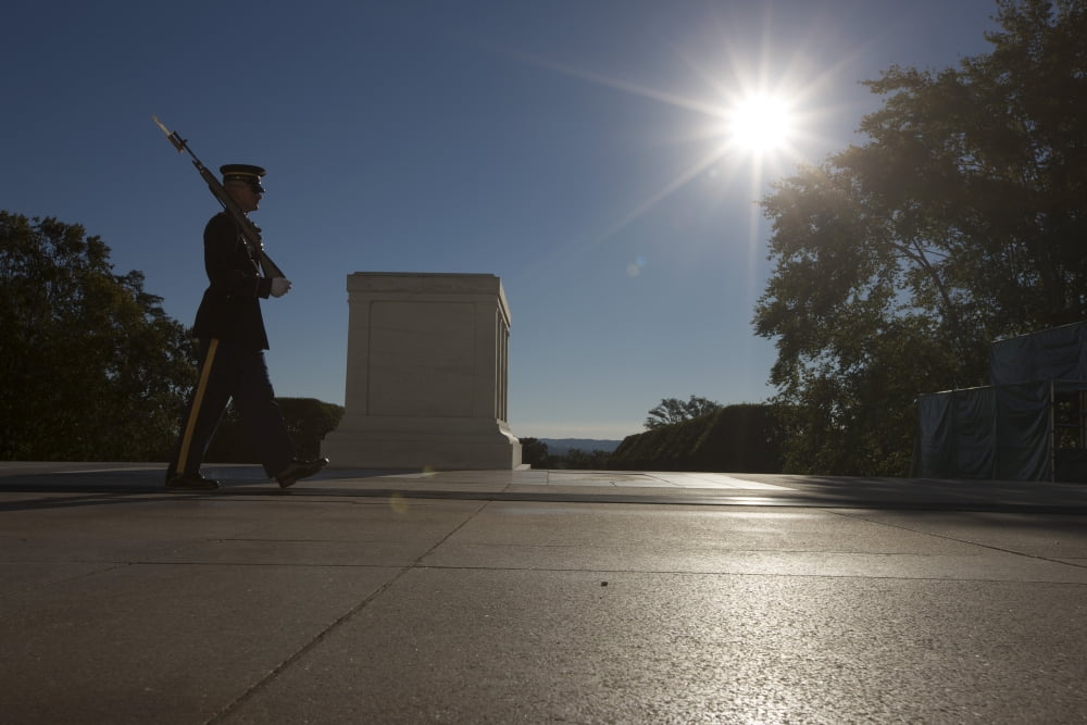 Honor Guard at the Tomb of the Unknowns Arlington National Cemetery Canvas Art - Terry MooreStocktrek Images (18 x 12)